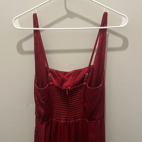 Reformation Solay Silk Dress Sangre - Size 4 - Picture 4 of 6